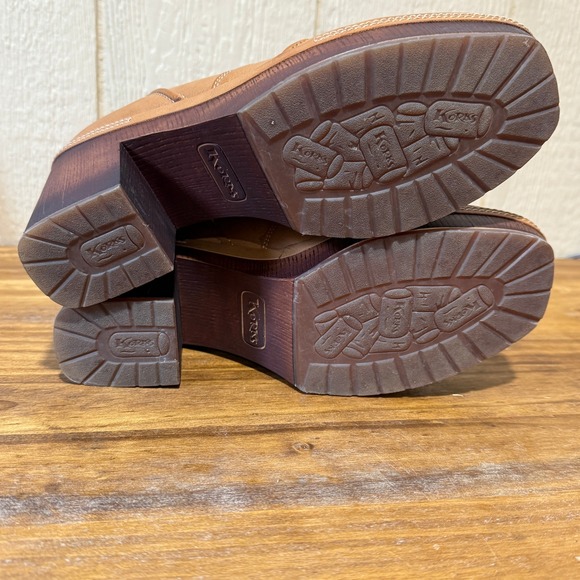 Korks by Kork Ease Robin Brown Leather Ankle Boots Women's 11M Heeled Booties - Picture 8 of 10